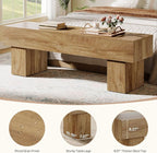 Tribesigns 63“ Extra Long Dining Bench, Farmhouse Wooden Entryway Bench, Indoor End of Bed Bench for Bedroom, Living Room, Dining Room, Hallway, Light Brown