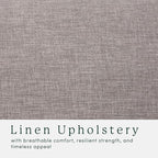 Walker Edison Nash Modern Farmhouse Large Oversized Linen Ottoman, Dark Grey