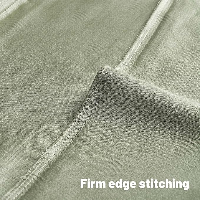 FUTEI Sage Green Chenille Decorative Throw Pillow Covers 18x18 Inch Set of 2,Soft Cozy Striped Geometric Patterns Cushion Case,Modern Home Decor for Couch Bed Living Room