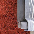 Unique Loom Solid Shag Collection Area Rug (5' 3" Round, Terracotta)