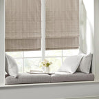 Madison Park Galen Cordless Roman Shade, 34"W x 64"H, Sheen Taupe – Room Darkening, Thermal Insulated, Energy Efficient Window Blind with Subtle Sheen Basketweave Fabric for Privacy