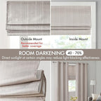 Madison Park Galen Cordless Roman Shade, 33"W x 64"H, Sheen Taupe – Room Darkening, Thermal Insulated, Energy Efficient Window Blind with Subtle Sheen Basketweave Fabric for Privacy