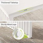 LITTLE TREE Two Person Desk, 78.74" Extra Long Computer Desk for 2 People, White Wooden Double Study Desk with Heavy Duty Metal Legs, Large Business Workstation for Home Office