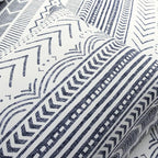 Lush Decor Hygge Geo Reversible 3 Piece Cotton Duvet Set, King, Navy & White