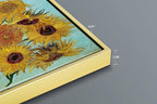 Wieco Art Framed Wall Art Canvas Prints of Sunflower by Vincent Van Gogh Paintings Reproduction Abstract Wall Decorations for Living Room Golden Frame