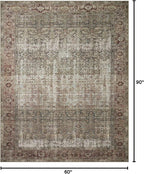 Loloi Amber Lewis Georgie Collection GER-07 Moss/Salmon 5'-0" x 7'-6", .19" Pile Height, Area Rug