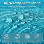 Patio Chair Cushions 6 Packs - Outside High Back Thick Replacement Cushion 22x24 with Zipper Cover for Outdoor Glider Rocking Chairs Loveseat 3-Seater Couch Sofa – Teal/Buckle