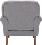 Modern Linen Accent Chairs Set of 2 Comfy Reading Chairs Upholstered Lounge Chair Single Sofa Couch for Bedroom/Living Room, Grey