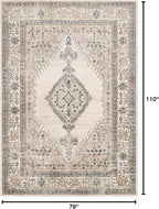 Loloi Teagan Collection TEA-02 Oatmeal/Ivory 6'-7" x 9'-2" Area Rug, Large, Soft Neutral Rug, High-Traffic for Living Room, Bedroom, Home Office, Dining Area
