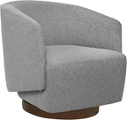 MINCETA Accent Chair,Modern Swivel Chairs for Living Room and Bedroom Reading with Wood Base,Set of 2,Performance Fabric in Gray