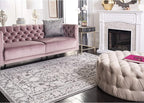 SAFAVIEH Area Rug 6x9 - Reflection Collection - Dark Grey & Cream, Non-Shedding & Easy Cleaning, Ideal for Entryway, Living Room, Bedroom (RFT665B)