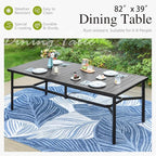 Sophia & William 9 Pieces Patio Dining Set for 8, Outdoor Patio Table and Rattan Chairs Set, 83" L Extra Large Rectangular Table, 1.75" Umbrella Hole, Beige Removable Seat Cushions