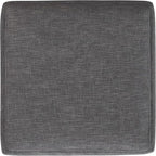 SIMPLIHOME Natasha 18 inch Wide Mid Century Square Mid Century Storage Ottoman with Tray in Slate Grey Polyester Linen, Assembled, For the Living Room, Entryway and Family Room