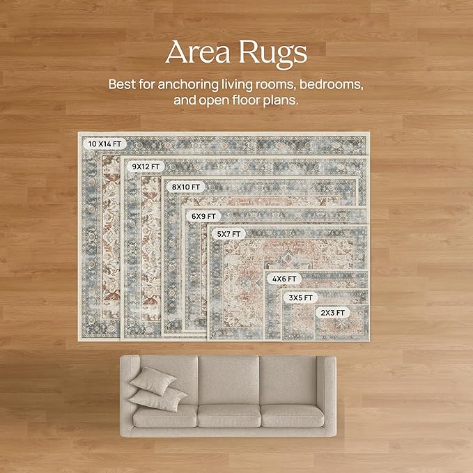 RUGGABLE x Morris & Co Washable Area Rug – Blackthorn Forest Green 3x5, Stain-Resistant, Non-Slip – Small Machine Washable Rugs for Living Room, Bedroom, Hallway, Entryway & Office–with Standard Pad