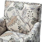 HULALA HOME Modern Accent Chairs Set of 2, Farmhouse High Back Floral Chairs with Wooden Legs & Nail Head Trim, Comfy Upholstered Armchairs for Living Room/Bedroom (Orange Grey Floral)