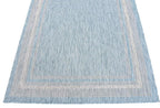 Unique Loom Outdoor Border Collection Area Rug - Soft Border (5' 1" x 8' Rectangle, Aquamarine/ Ivory)