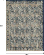 RUGGABLE x Morris & Co Machine Washable Area Rug – Honeysuckle & Tulip Blue 9x12, Stain-Resistant, Non-Slip – Large Rugs for Living Room, Bedroom, Hallway, Entryway & Office–with Cushioned Pad