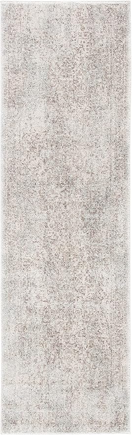 SAFAVIEH Evoke Collection Runner Rug - 2'2" x 9', Ivory & Taupe, Distressed Design, Non-Shedding & Easy to Clean, Ideal for Foyer, Bedroom, Kitchen, Hallway (EVK256E)