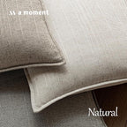 a moment Linen Pillow Covers Set of 2,Boho Farmhouse Throw Pillowcases Neutral Textured Decorative Covers for Couch Sofa, Linen Blend Accent Case Cushion Living Room Home Decor 26"x26" Beige Grey