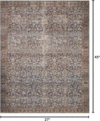 Loloi Amber Lewis Georgie Collection GER-05 Denim/Spice 2'-3" x 3'-9", .19" Pile Height, Accent Rug