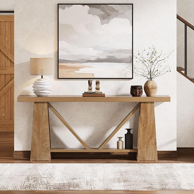 Tribesigns 70.9-Inch Extra Long Console Table, Farmhouse Entryway Table with Storage, Narrow Wooden Couch Table Behind Sofa for Living Room, Entrance, Hallway