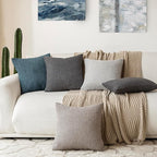 Foindtower Set of 2, Decorative Textured Boucle Throw Pillow Covers Accent Solid Pillow Cases Neutral Soft Cozy Couch Cushion Case for Chair Sofa Bedroom Living Room Home Decor 24 x 24 Inch Blue
