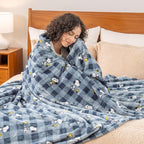 Berkshire Blanket Peanuts® VelvetLoft® Cute Character Snoopy Plush Blanket,Navy Tonal,King 90 in x 108 in (Official Peanuts® Product)
