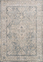 Loloi Teagan Collection TEA-04 Sky/Natural 11'-6" x 15' Area Rug, Large, Soft Neutral Rug, High-Traffic for Living Room, Bedroom, Home Office, Dining Area