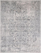SAFAVIEH Area Rug 10x14 - Evoke Collection - Large - Ivory & Grey, Distressed Design, Non-Shedding & Easy to Clean, Ideal for Living Room, Bedroom, Dining Space (EVK256F)