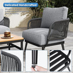 5-Piece Outdoor Patio Furniture Set All Weather 4-Seat Sofa with Coffee Table & Waterproof Thick Cushion – Patio Conversation Sets for Lawn, Balcony, Porch, Muebles para Patios Exteriores
