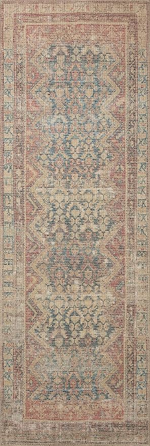 Loloi Angela Rose Aubrey Collection AUB-03 Ocean/Spice 2'-6" x 12'-0", .19" Pile Height, Runner Rug