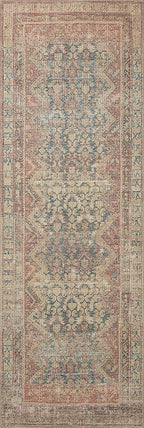 Loloi Angela Rose Aubrey Collection AUB-03 Ocean/Spice 2'-6" x 12'-0", .19" Pile Height, Runner Rug