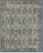 RUGGABLE x Morris & Co Machine Washable Area Rug – Honeysuckle & Tulip Blue 8x10, Stain-Resistant, Non-Slip – Large Rugs for Living Room, Bedroom, Hallway, Entryway & Office–with Cushioned Pad