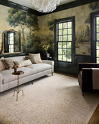 Loloi Chris Loves Julia Palma Collection PLM-01 Ivory/Sand 3'-6" x 5'-6" Fringe Accent Rug Vintage Style Boho Living Room Bedroom Carpet