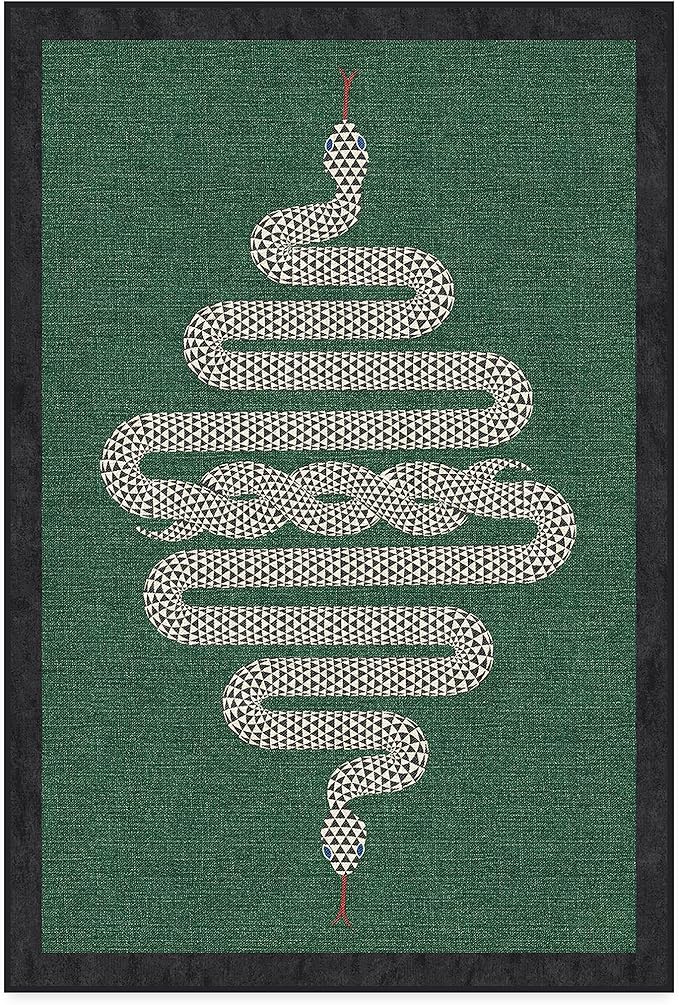 RUGGABLE x Jonathan Adler Machine Washable Modern Area Rug – Venom Emerald 4x6, Stain-Resistant, Non-Slip – Medium Rugs for Living Room, Bedroom, Hallway, Entryway & Office–with Cushioned Pad