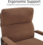 FLEXISPOT Accent Chair for Living Room,Arm Chair for Bedroom,with Padded Arms, Thicken Comfortable Cushion,Metal Frame,Reading Bedroom Chair Armchair for Home/Office/Cafe/Apartment/Waiting Room,Brown