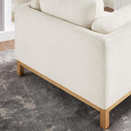 VANOMi 41.34" Oversized Accent Chair, Upholstered Armchair with Solid Wood Legs Living Room Chairs with Wide Armrest Pads, Reading Chair for Bedrooms, Apartments, Living Rooms, Offices（Beige）