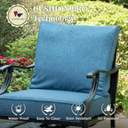 Patio Furniture Set 5 pcs, Outdoor Patio Furniture Set, 3-Seat Sofa, 2 Rocking Chairs, 2 Ottomans and 5.75" Extra Thick Cushions, Conversation Set for Backyard Deck,Navy Blue