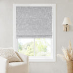 Madison Park Cordless Roman Shades, Total Blackout Window Blind Privacy Window Shades, Thermal Insulated Cordless Window Treatment for Bedroom, Living Room, Quincy, Single Panel 35"W x 64"H Light Grey