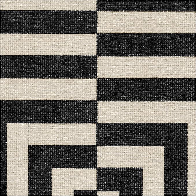 RUGGABLE x Jonathan Adler Machine Washable Modern Area Rug – Op Art Charcoal 2x3, Stain-Resistant, Non-Slip – Small Rugs for Living Room, Bedroom, Hallway, Entryway & Bathroom–with Cushioned Pad