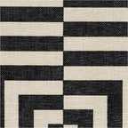 RUGGABLE x Jonathan Adler Machine Washable Modern Area Rug – Op Art Charcoal 6x9, Stain-Resistant, Non-Slip – Medium Rugs for Living Room, Bedroom, Hallway, Entryway & Office–with Standard Pad