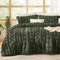 Bedsure Tufted Boho Comforter Set Queen Size - Olive Green Boho Bed Set, GentleSoft™ 3 Pieces Farmhouse Shabby Chic Embroidery Bedding, Gifts for Woman, Soft Jacquard Queen Comforter for All Seasons