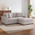 Modular Sectional Couches for Living Room, Modern Loveseat 2-Seater Sofa Couch with Ottoman, Upholstered Couches for Living Room Bedroom, Beige