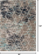 Unique Loom Trellis Frieze Collection Area Rug - Geometric (8' x 11', Blue Multi/ Ivory)