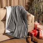 UGG Bliss Throw Blanket Plush Soft Fleece Fluffy Blankets for Bed or Couch Oversized Warm Reversible Machine Washable Medium Weight Home Decor Giftable Throw, 50-inch x 70-inch, Charcoal Grey