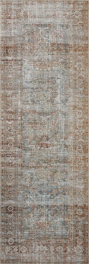 Loloi Chris Loves Julia Jules Collection JUL-05 Lagoon/Brick 2'-3'' x 3'-9'', .13" Pile Height, Accent Rug