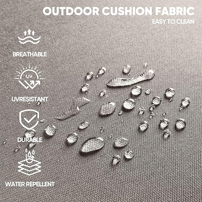 Swivel Patio Chairs sofa Set of 6 with 6" Thick Cushion - Wicker Outdoor Swivel Rocker Patio Chair ,Sofa/Glass coffee table, High Back Comfortable Outdoor Glider Chairs - Brown Wicker | Gery Cushions