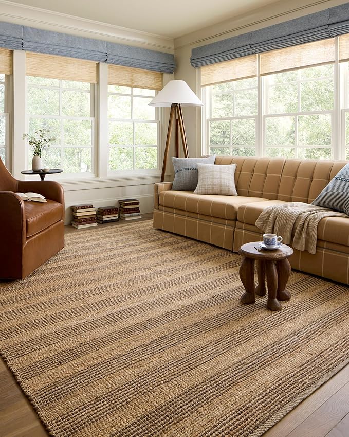 Loloi Chris Loves Julia Judy Collection JUD-06 Natural/Chocolate 2'-6" x 7'-6" Runner Rug