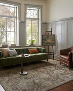 Loloi Magnolia Home by Joanna Gaines Mona Collection MOA-02 BARK/Multi 7'-6" x 7'-6" Round Area Rug