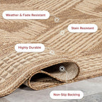 Nuloom Ranya Light Brown/Ivory, 8' x 10', Tribal Geometric, Soft and Cozy, High Traffic, Stain Resistant, Easy Clean, Durable Area Rug for Indoor/Outdoor Patio, Deck, Porch, Garden, Courtyard